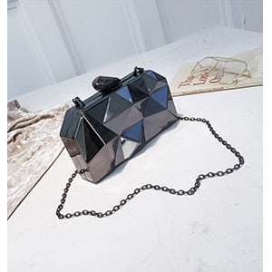 Metal High Quality Hexagon Clutch Bag